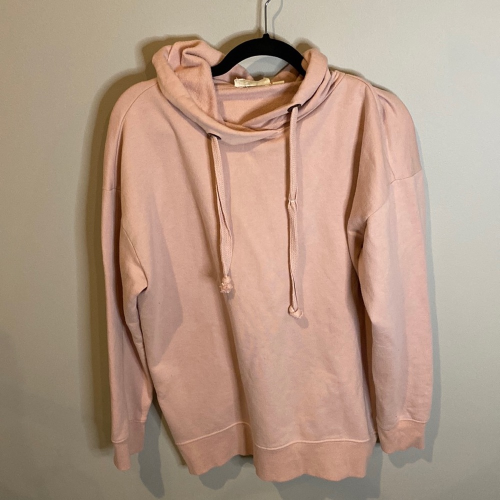 REV Tova Zipper Detail Hooded Knit Top - size S